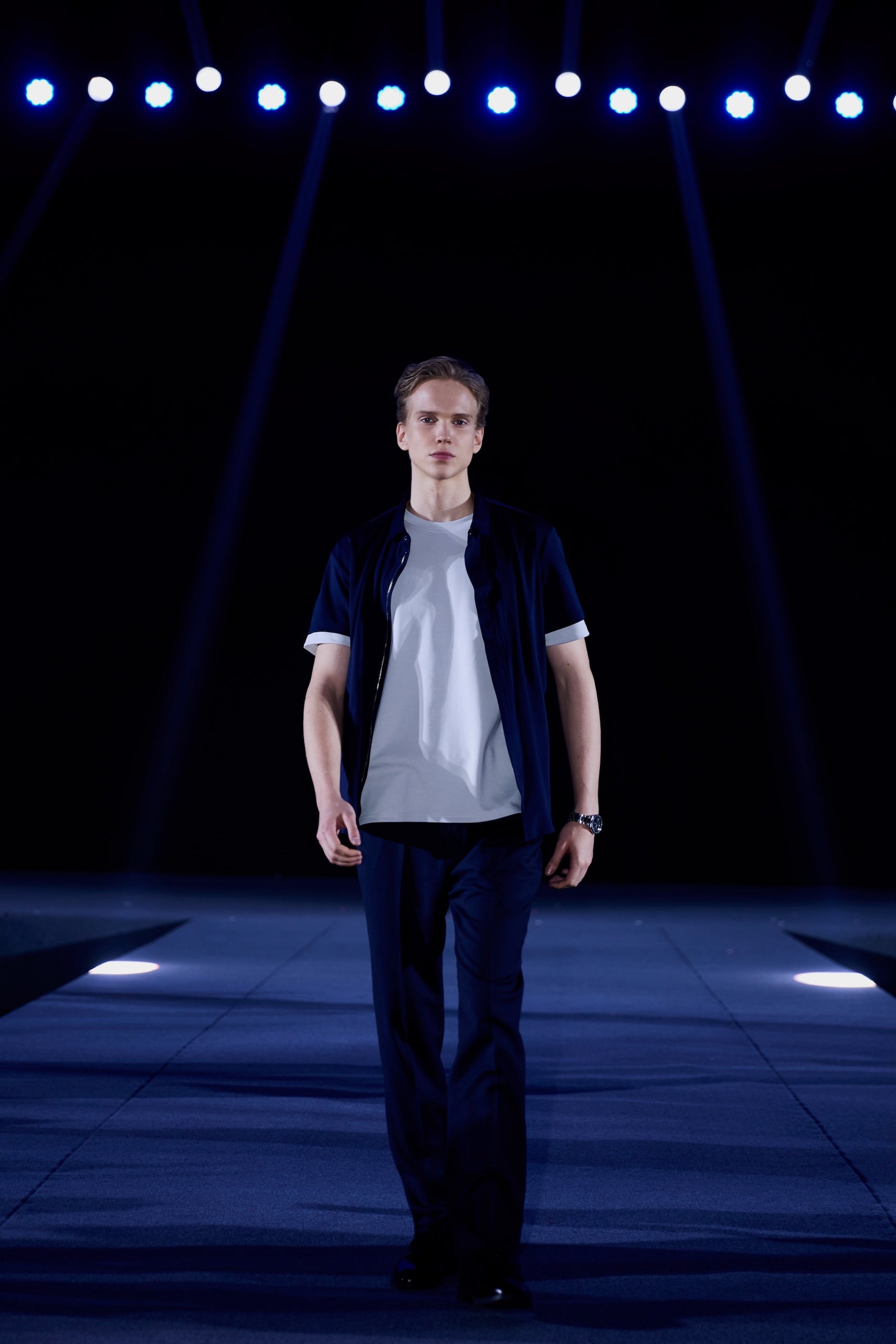 Tech-Wool Overshirt in Deep Navy