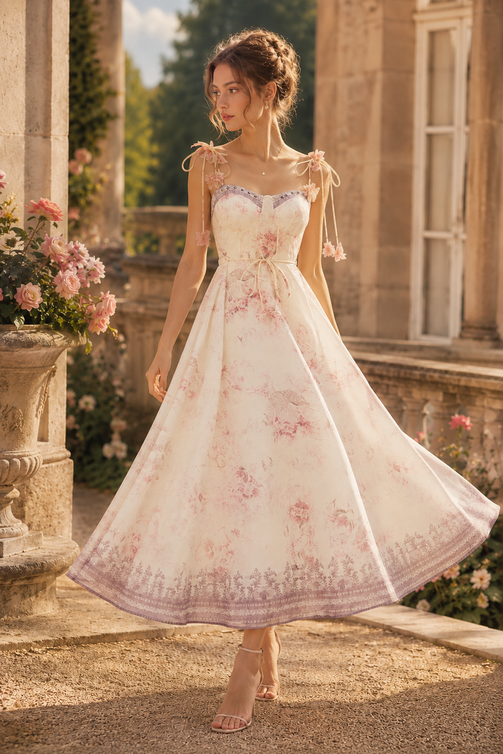 Rosalie Floral Tie-Shoulder Maxi Dress