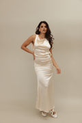 Elegant Ivory Silk Gown – Timeless Luxury with a Modern Edge