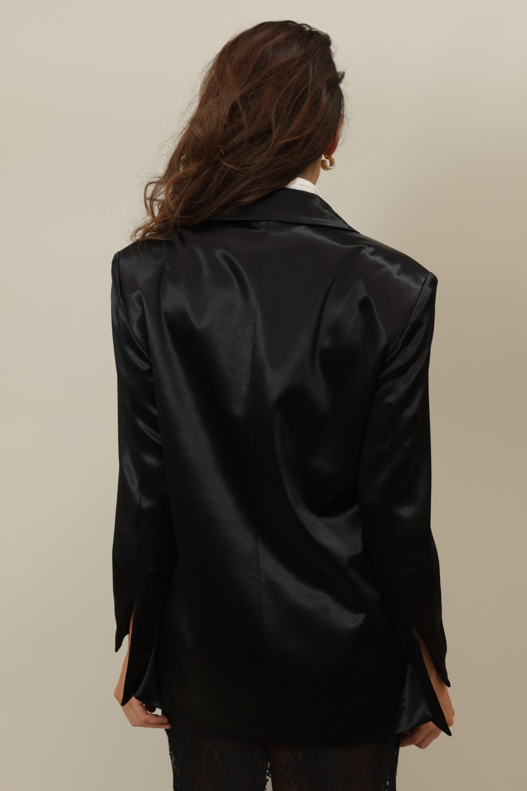 Black Luxe Silk Tailoring Blazer Suit