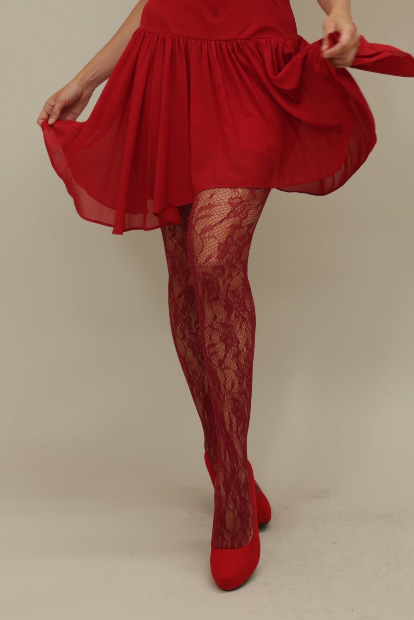 red lace dress with tights Elegant Lace Knit Tights – A Statement of Sophistication – Van Atelier
