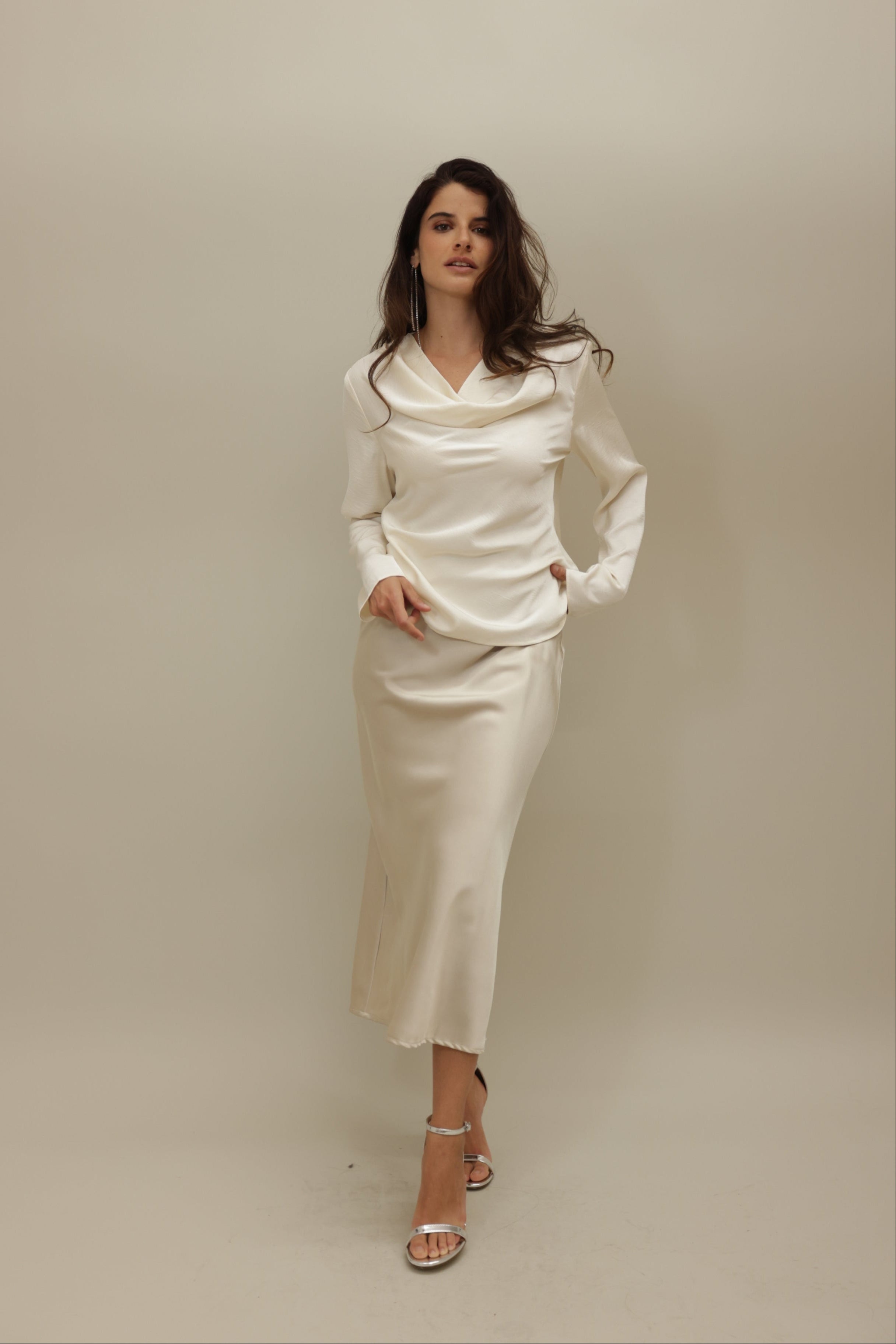 Silk-Blend Midi Skirt - Timeless Sophistication