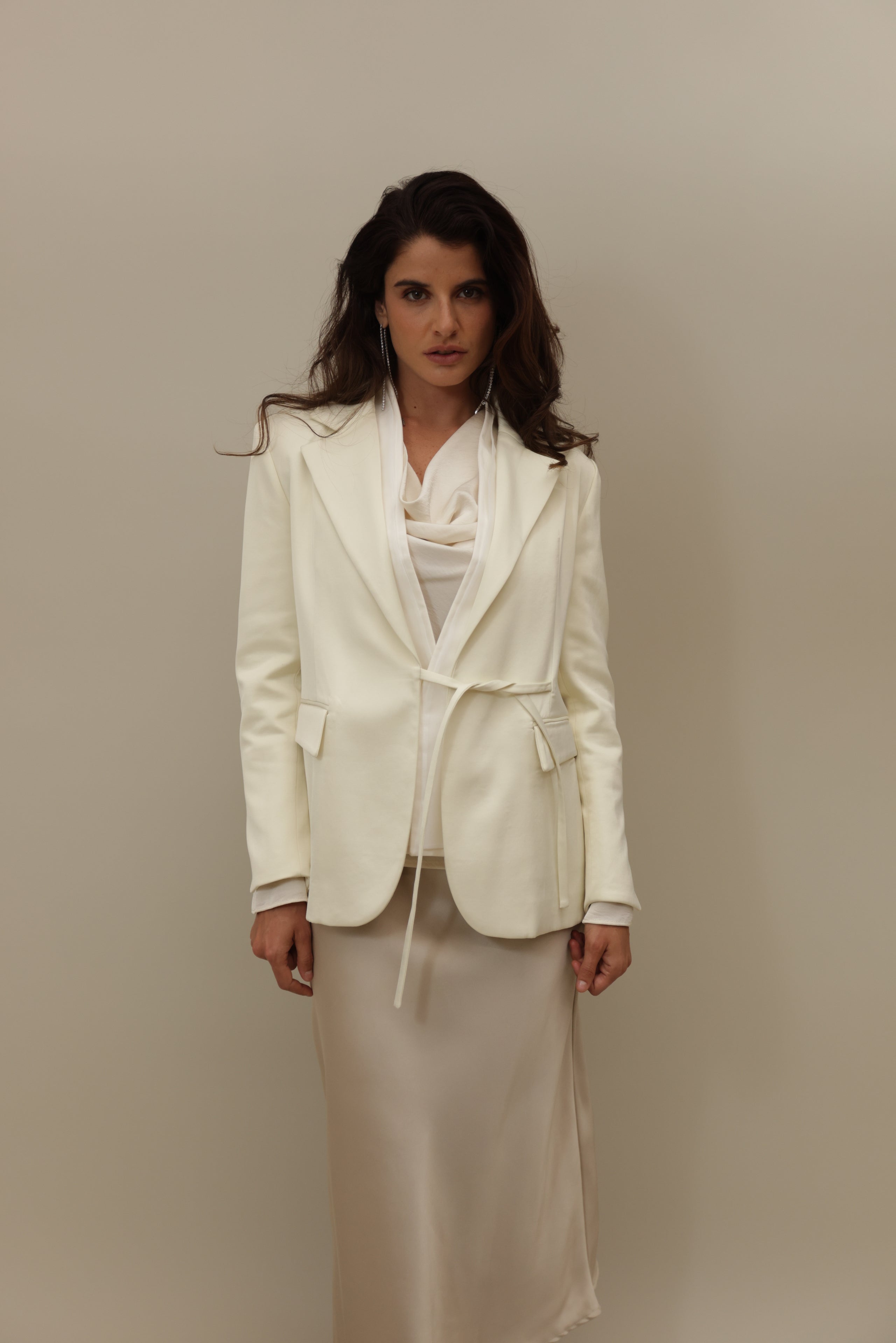 Timeless Elegance Silky Cream Suit