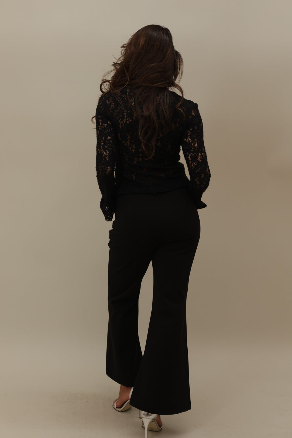 F/W Wool Classic Black Wide-Leg Warm Trousers