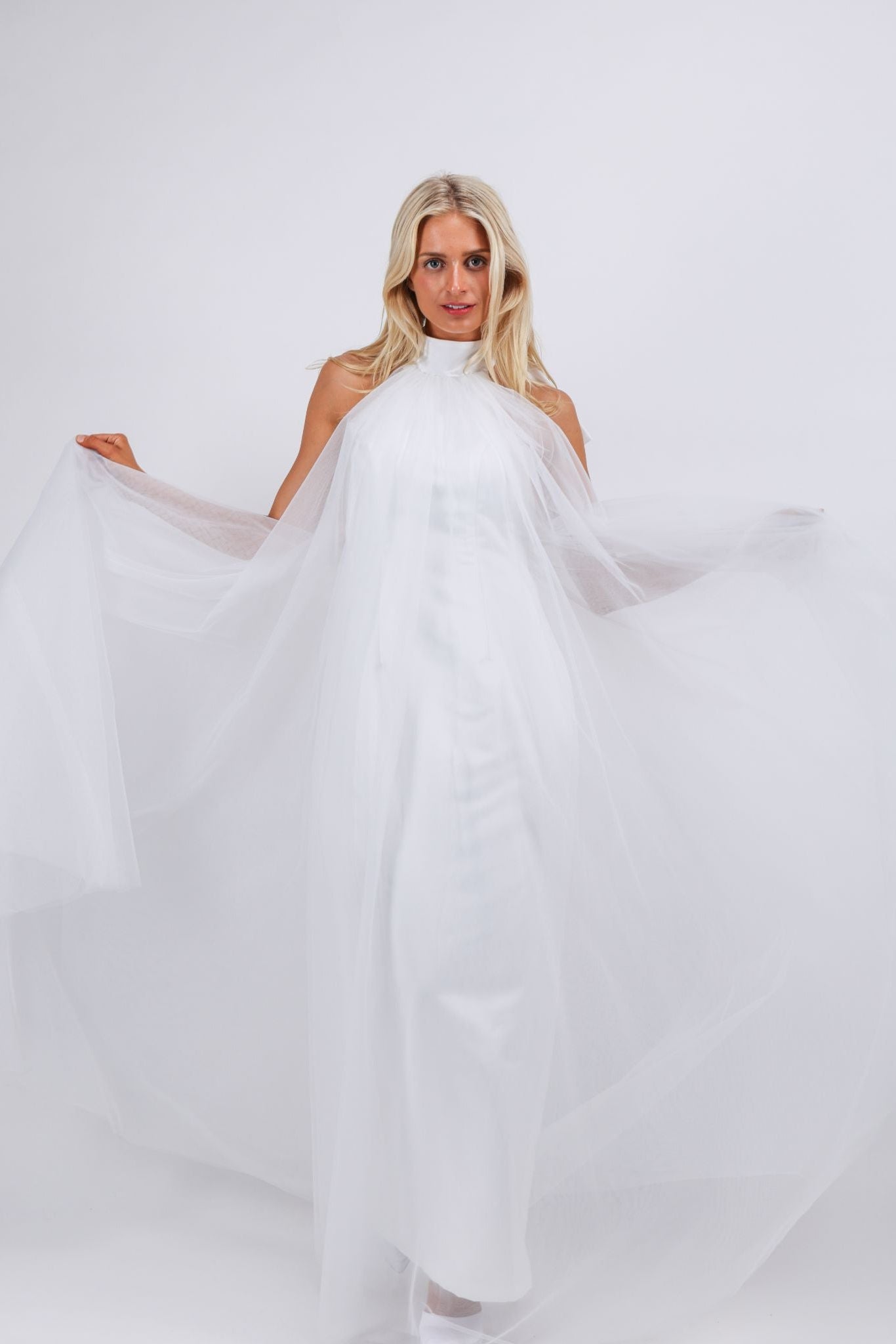 Iris Backless Tulle Gown with Oversized Satin Bow