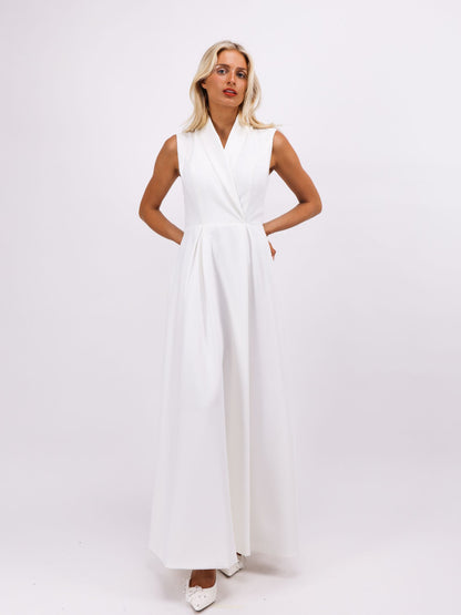 Riley white tailored trench casual powerful maxi dress