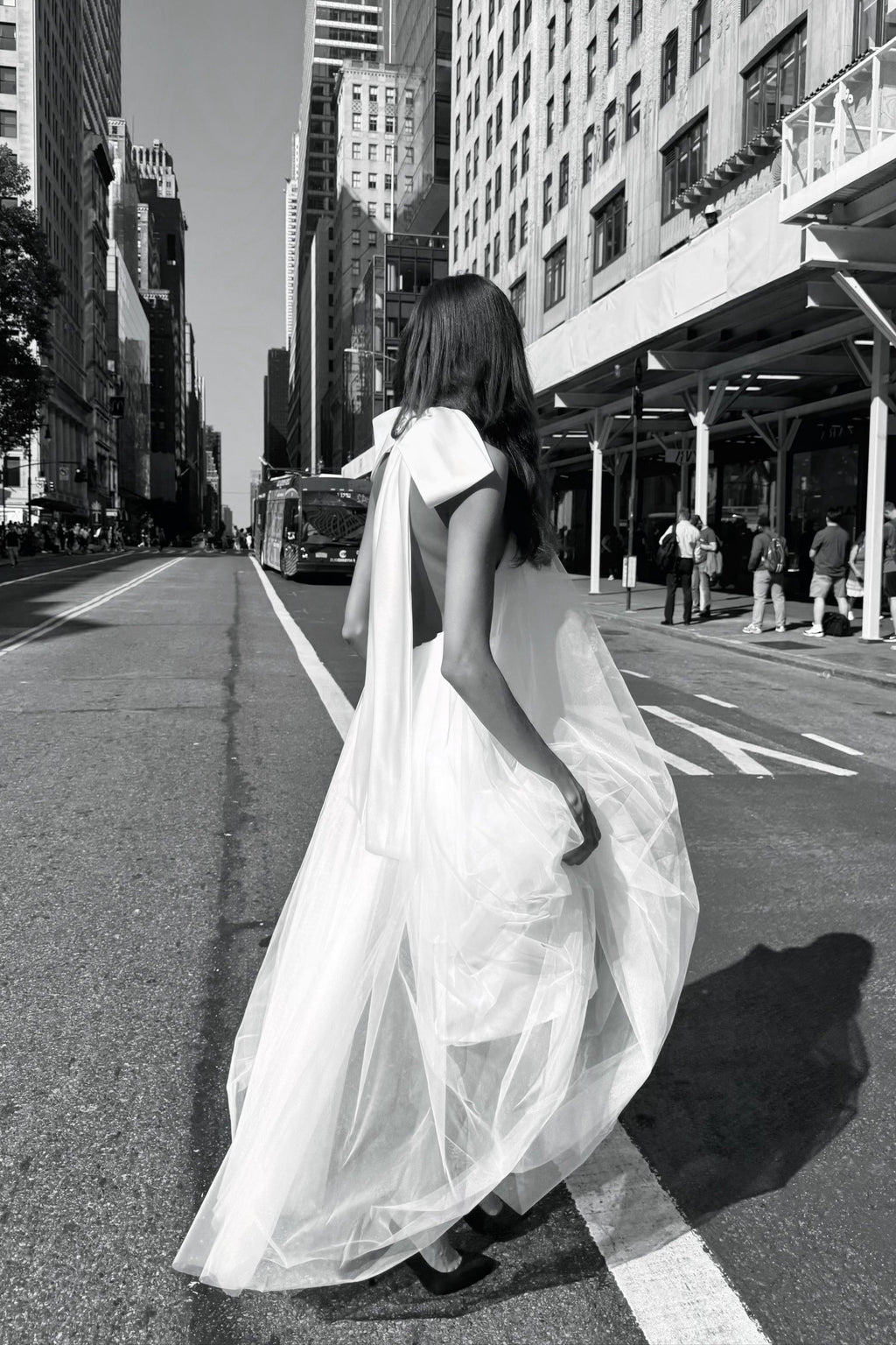 White bride to be soft tulle layers maxi dress