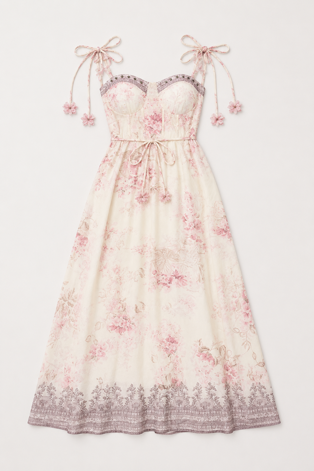 Rosalie Floral Tie-Shoulder Maxi Dress
