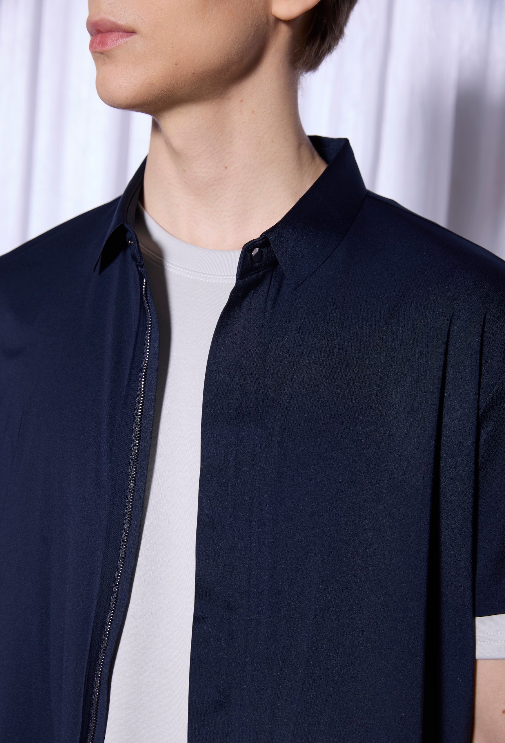 Tech-Wool Overshirt in Deep Navy