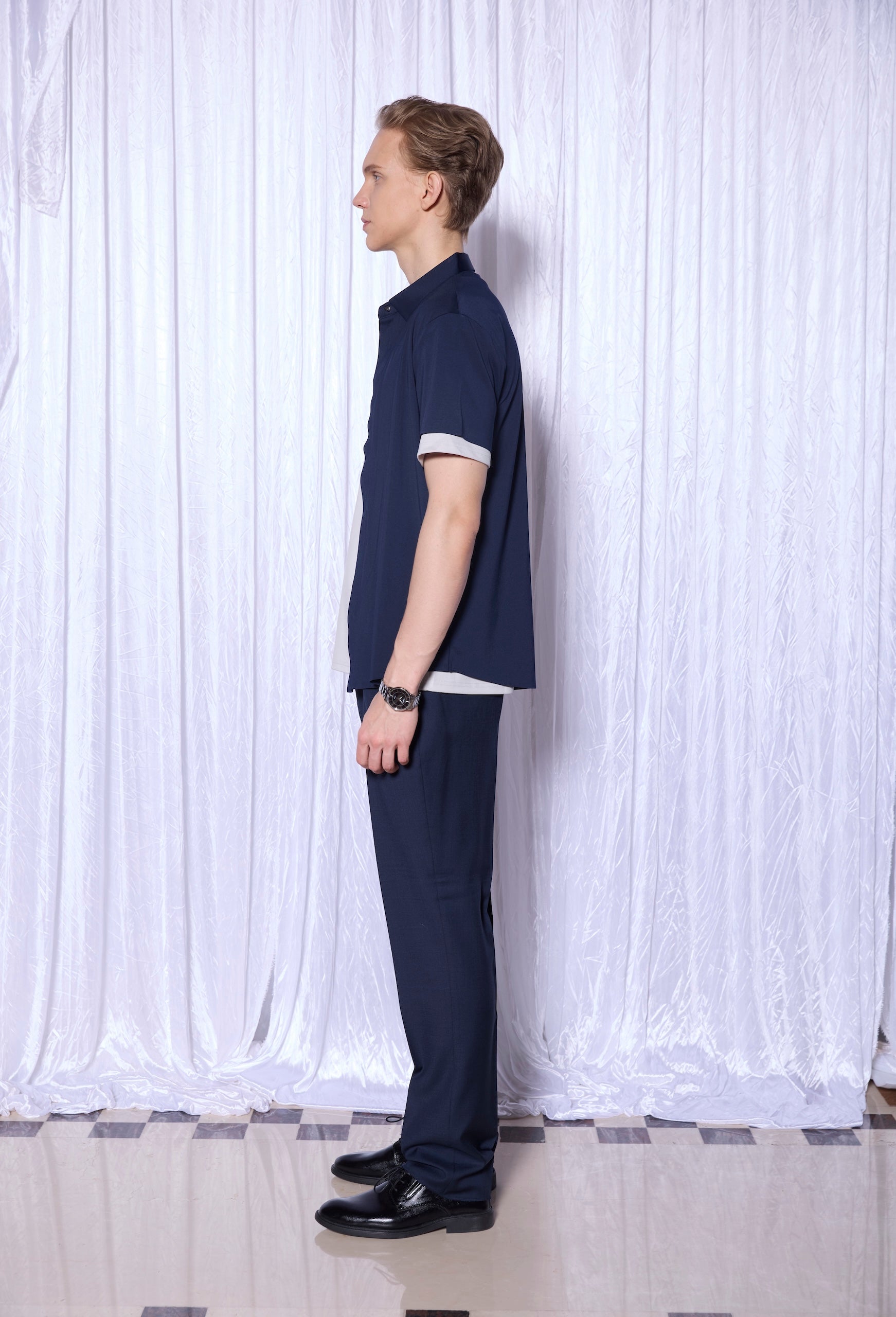 Tech-Wool Overshirt in Deep Navy