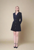 Sculpt Diamond Blazer Dress in Noir