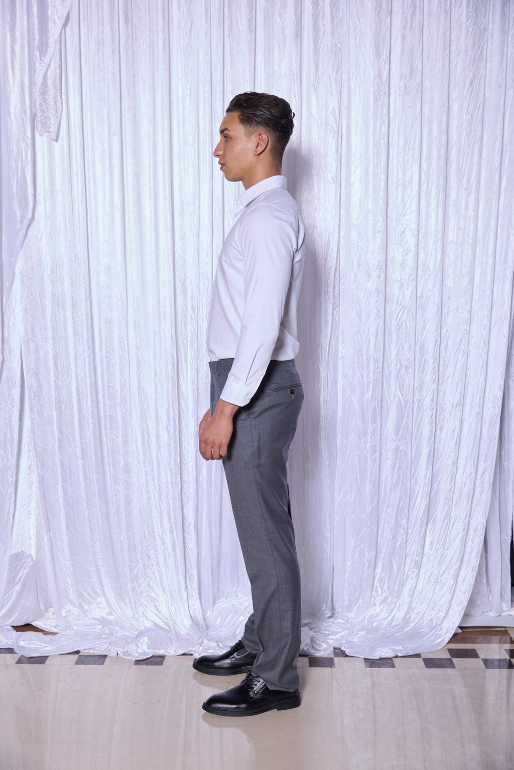 PrimeTech Non-iron Stretch Dress Shirt in Optic White