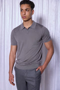 Tech-Monaco Knit Polo in Ash Grey