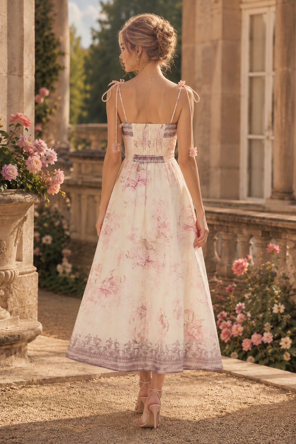 Rosalie Floral Tie-Shoulder Maxi Dress