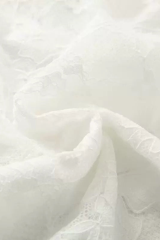 Close-up of white textured fabric