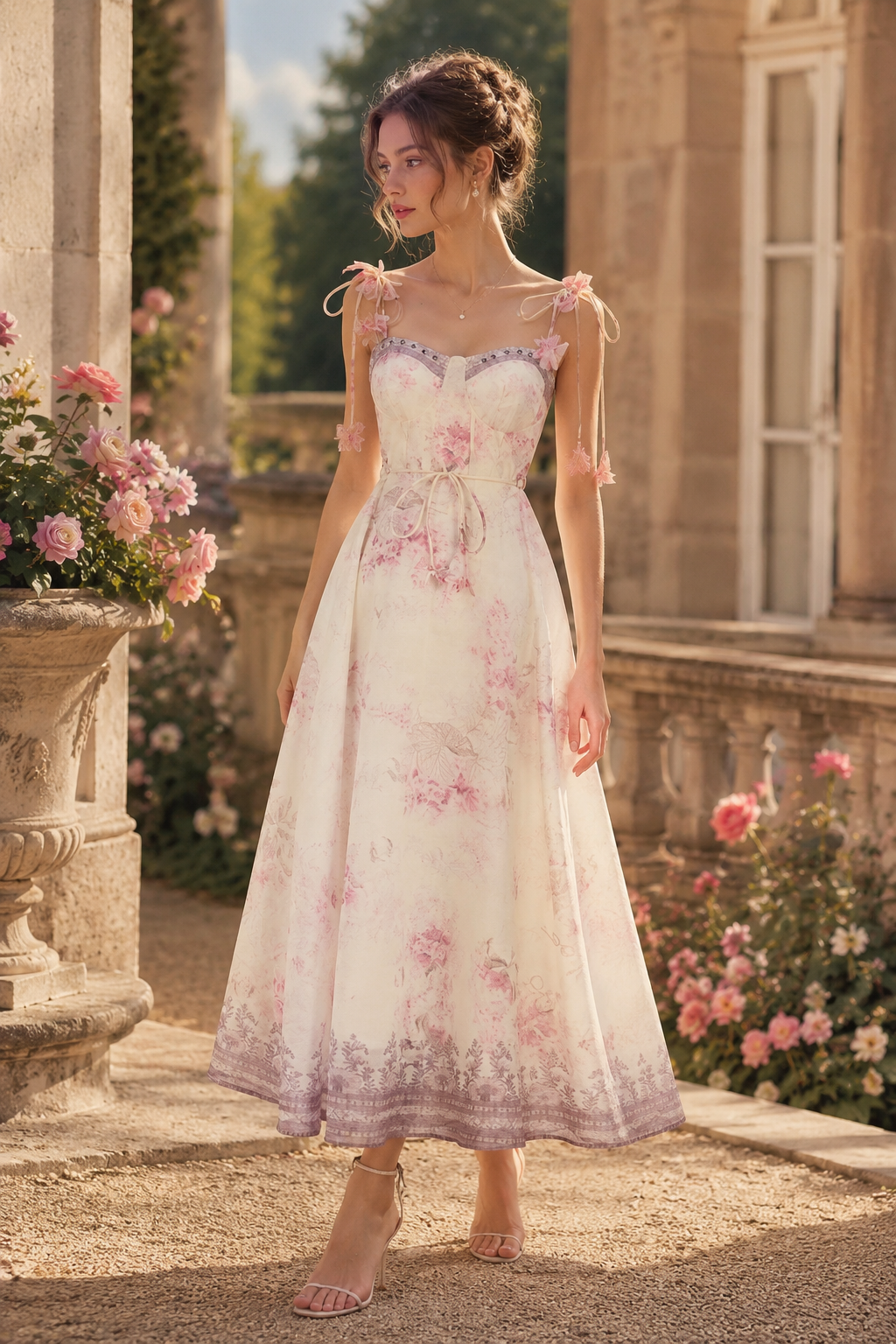 Rosalie Floral Tie-Shoulder Maxi Dress