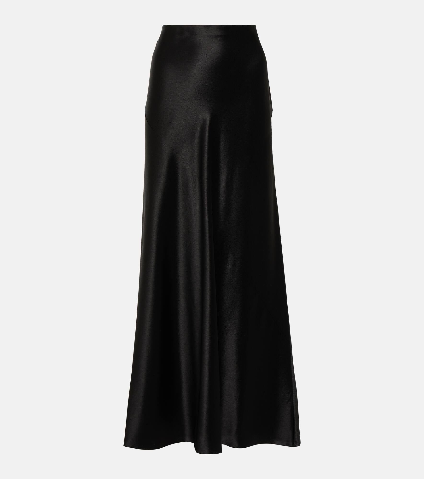 Elegant Silk Satin Midi Skirt