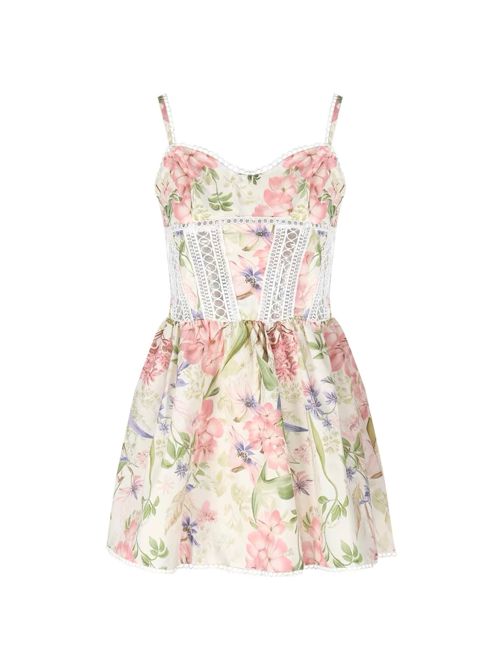 Aveline Floral Lace Corset Mini Dress