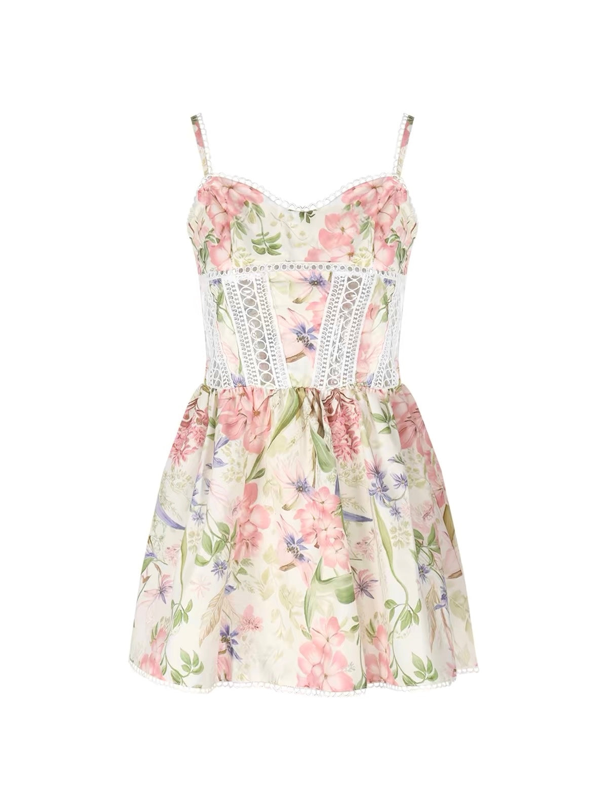 Aveline Floral Lace Corset Mini Dress