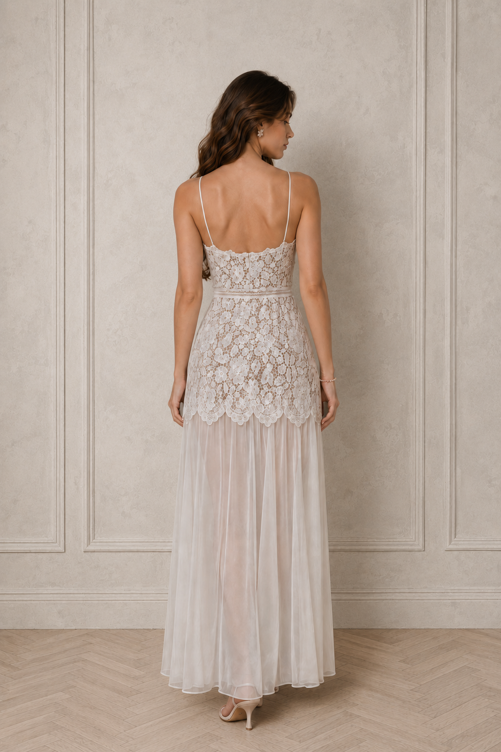 Solenne Ivory Lace Convertible Mini & Maxi Two-Piece Dress