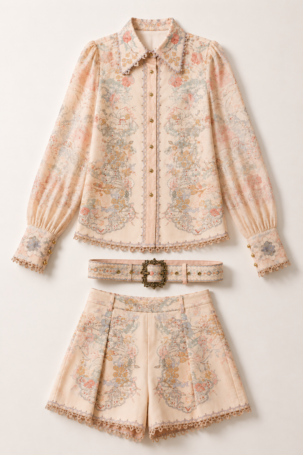 Élodie Floral Blouse & Shorts Set