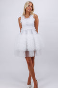Flora Ruffled Tulle Mini Dress