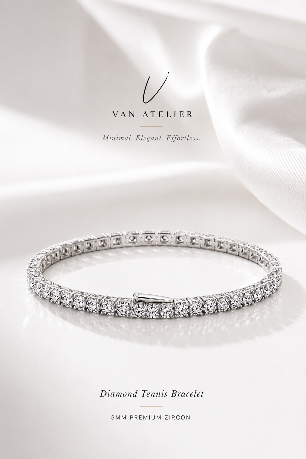 Timeless Sparkle Diamond Tennis Bracelet 3MM Premium