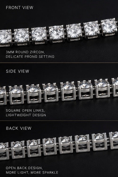 Timeless Sparkle Diamond Tennis Bracelet – 3MM Premium Zircon
