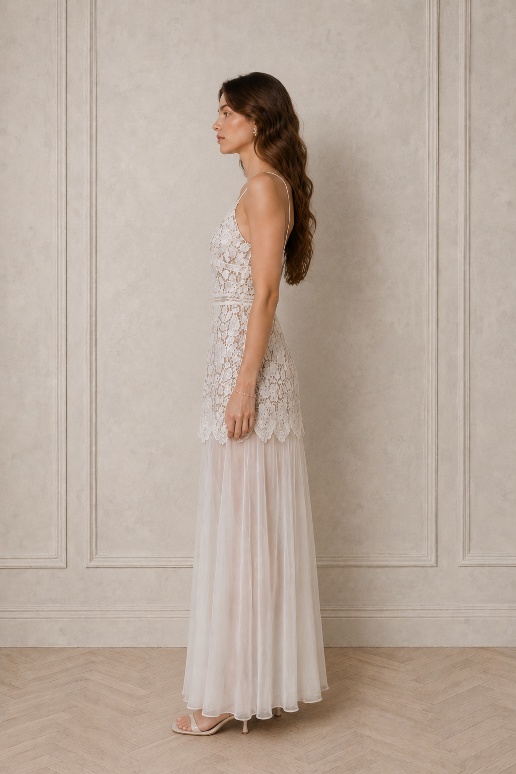 Solenne Ivory Lace Convertible Mini & Maxi Two-Piece Dress