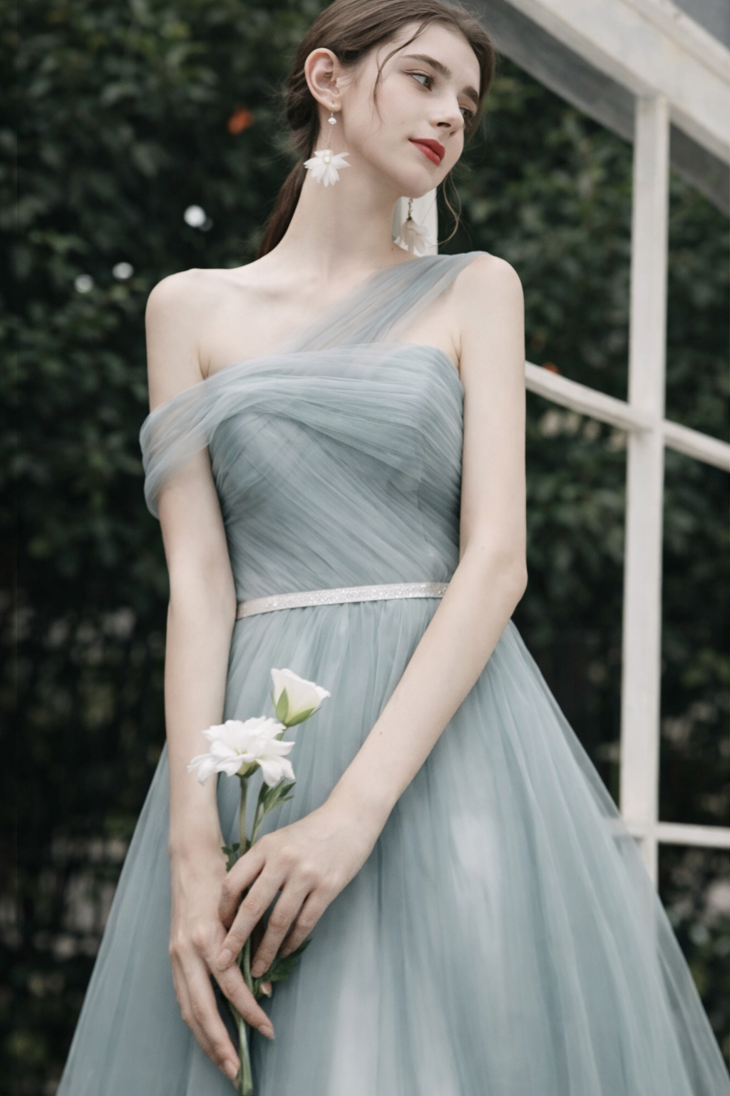Clémence Ice Blue Weddings Bridesmaid Prom Tulle Gown