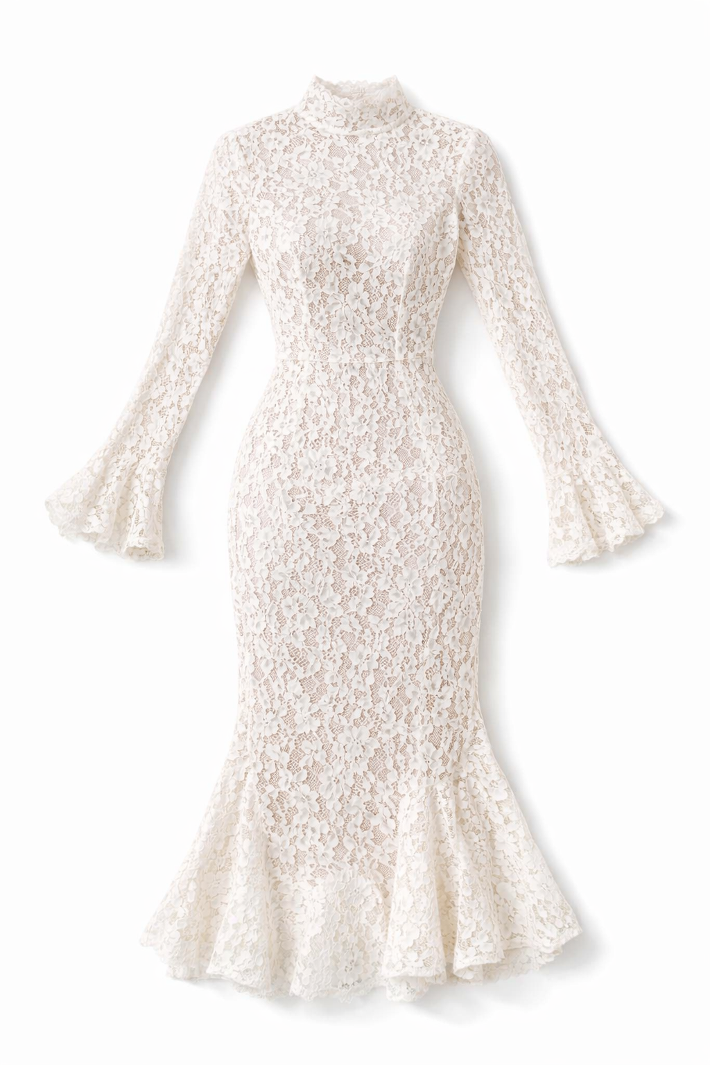 Lace Trumpet Midi Dress