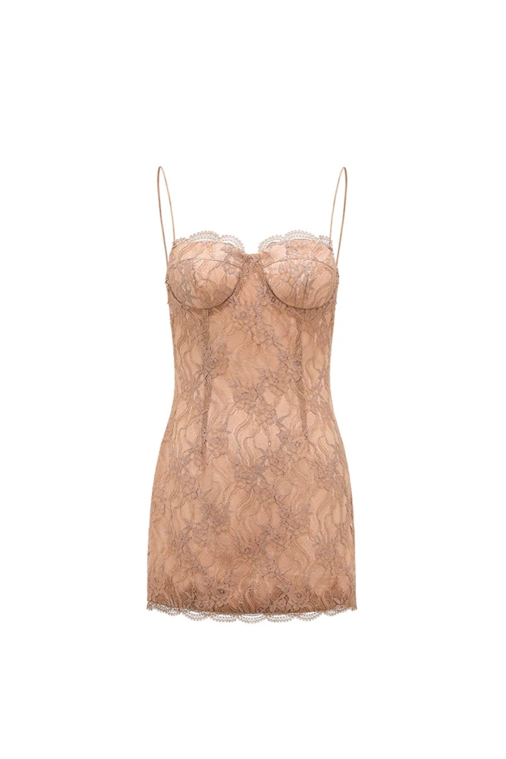 Elegant Lace Mini Dress with Spaghetti Straps