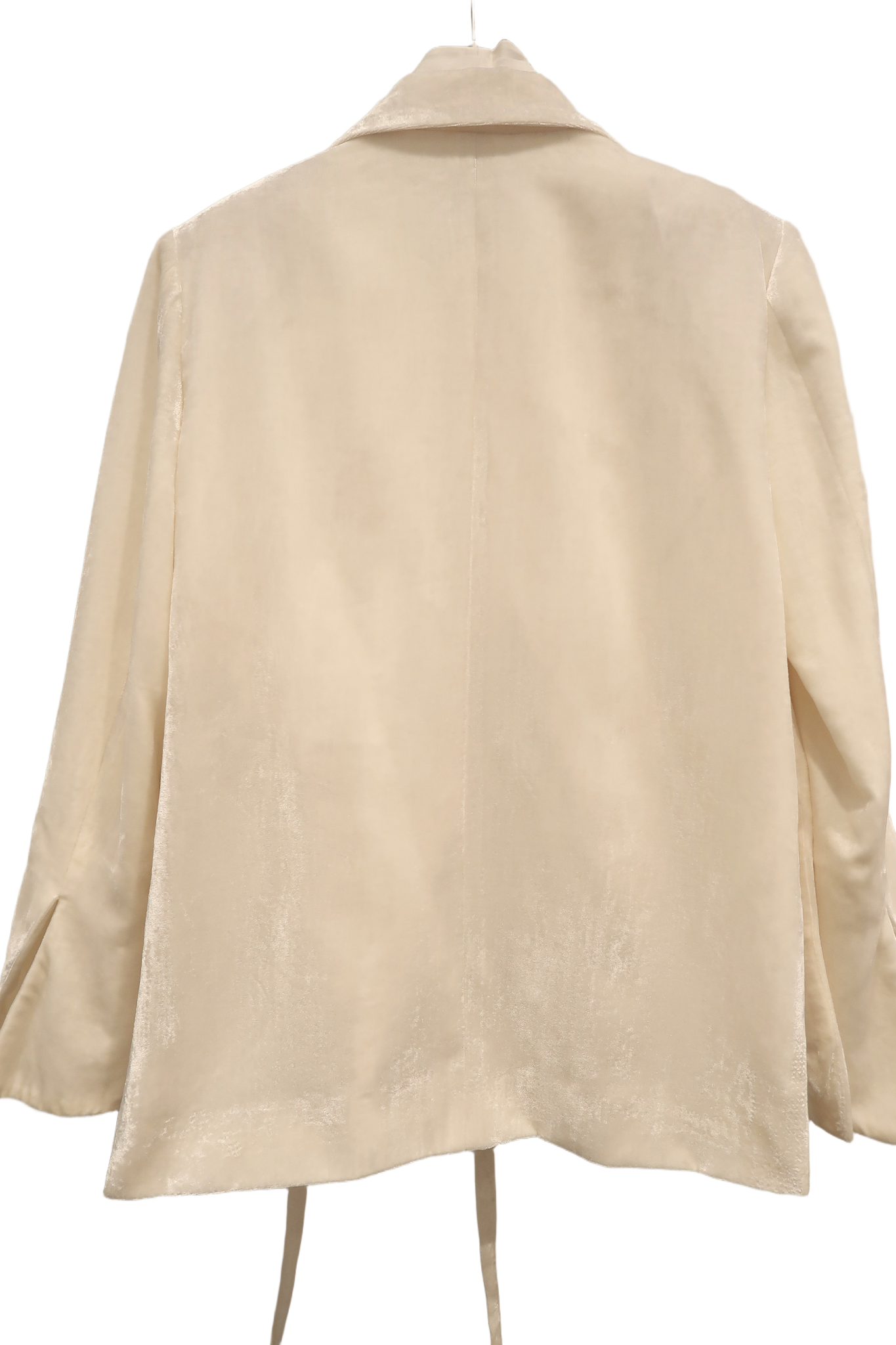 Cream Velvet Wrap Blazer Suit - Modern Elegance