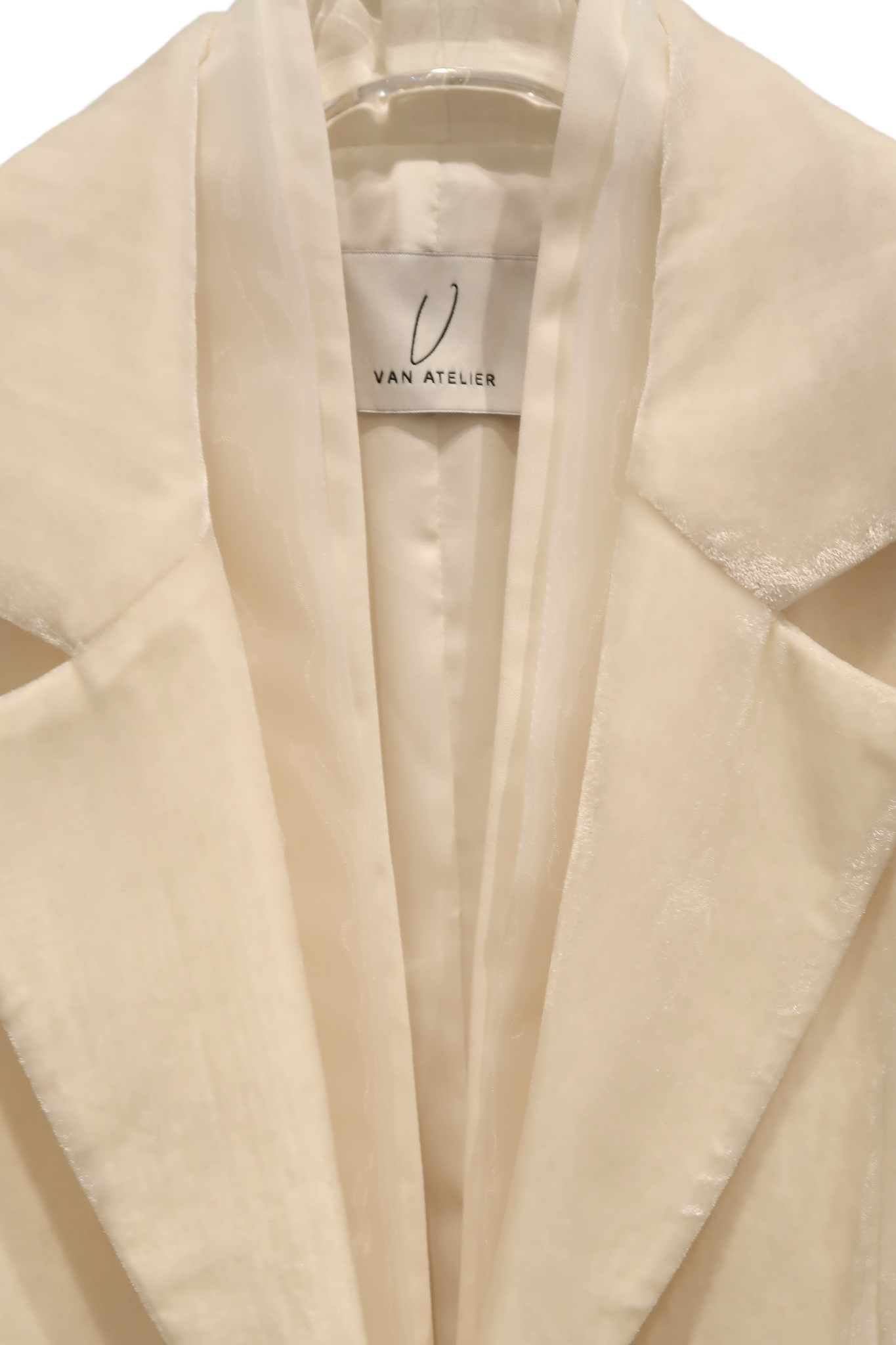 Cream Velvet Wrap Blazer Suit - Modern Elegance