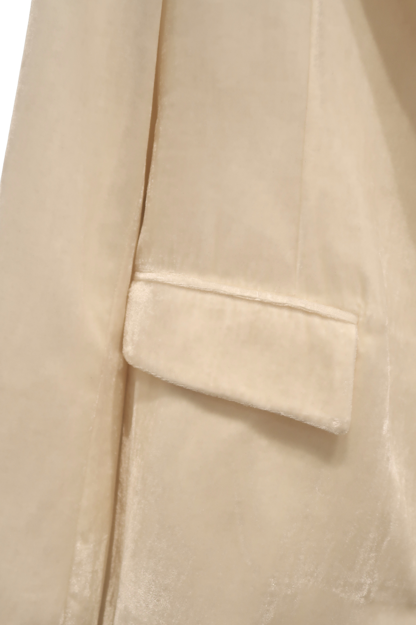 Cream Velvet Wrap Blazer Suit - Modern Elegance