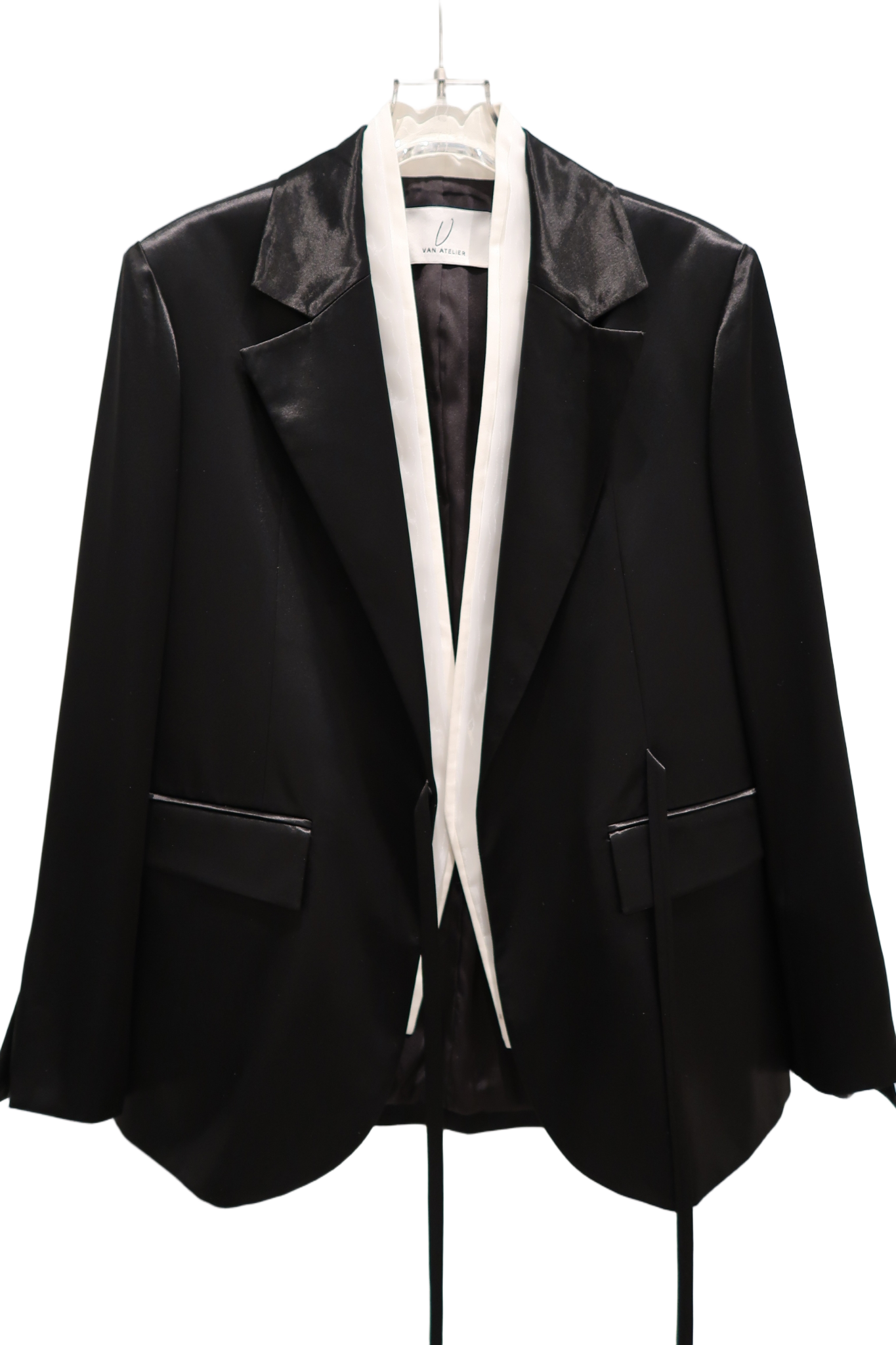 Black Luxe Silk Tailoring Blazer Suit