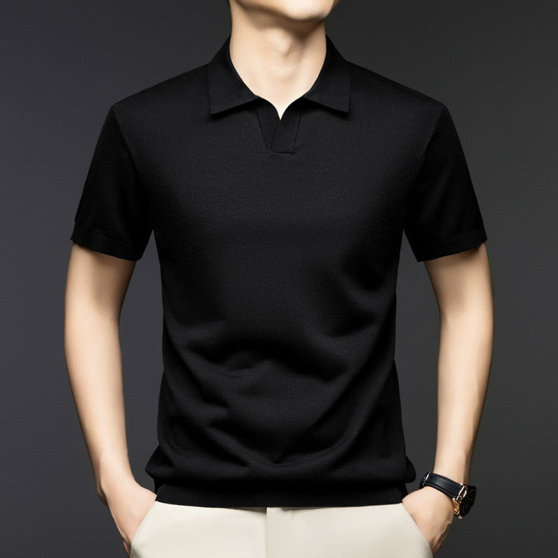 Tech-Monaco Knit Polo in Ash Grey