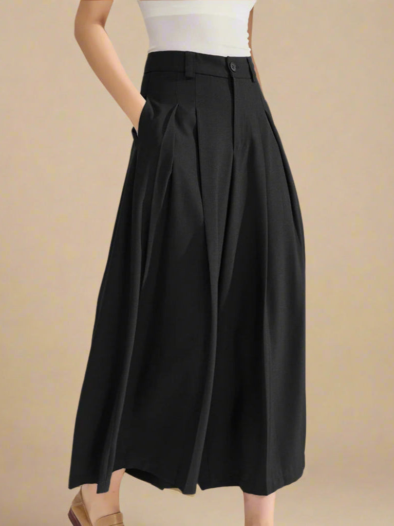 The Tailored Wide-Leg Culotte – Noir
