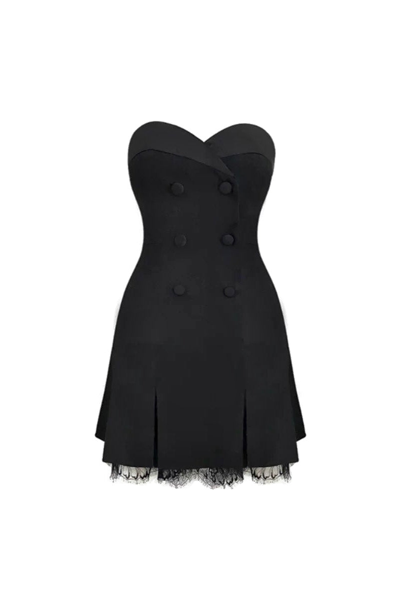 Chic Tailor Blazer-Inspired Strapless Mini Dress